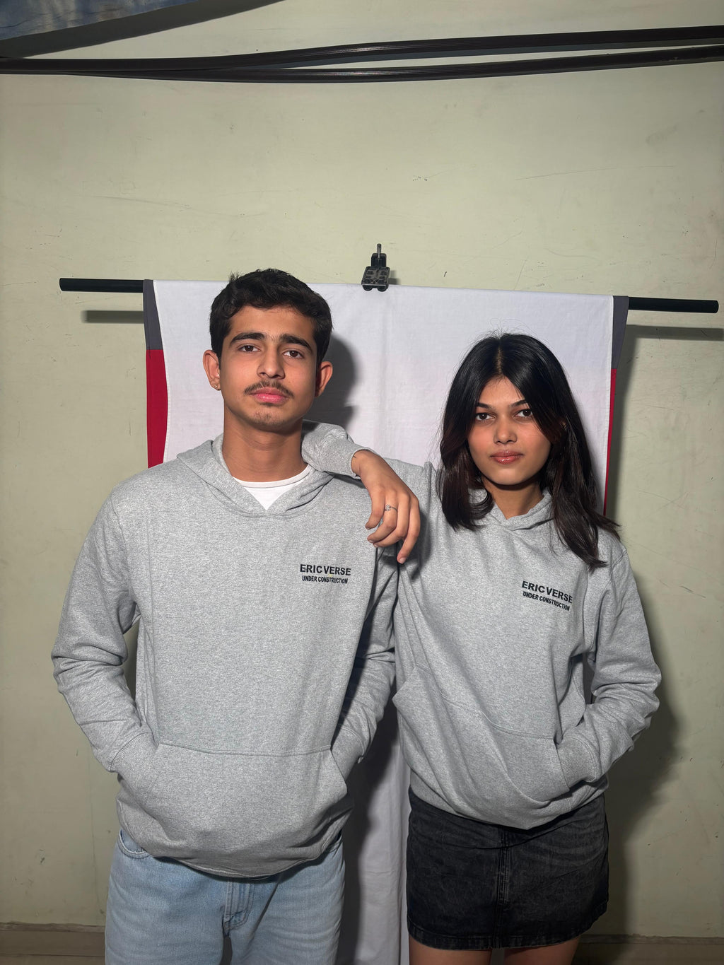 ERICVERSE UNDER CONSTRUCTION GREY HOODIE